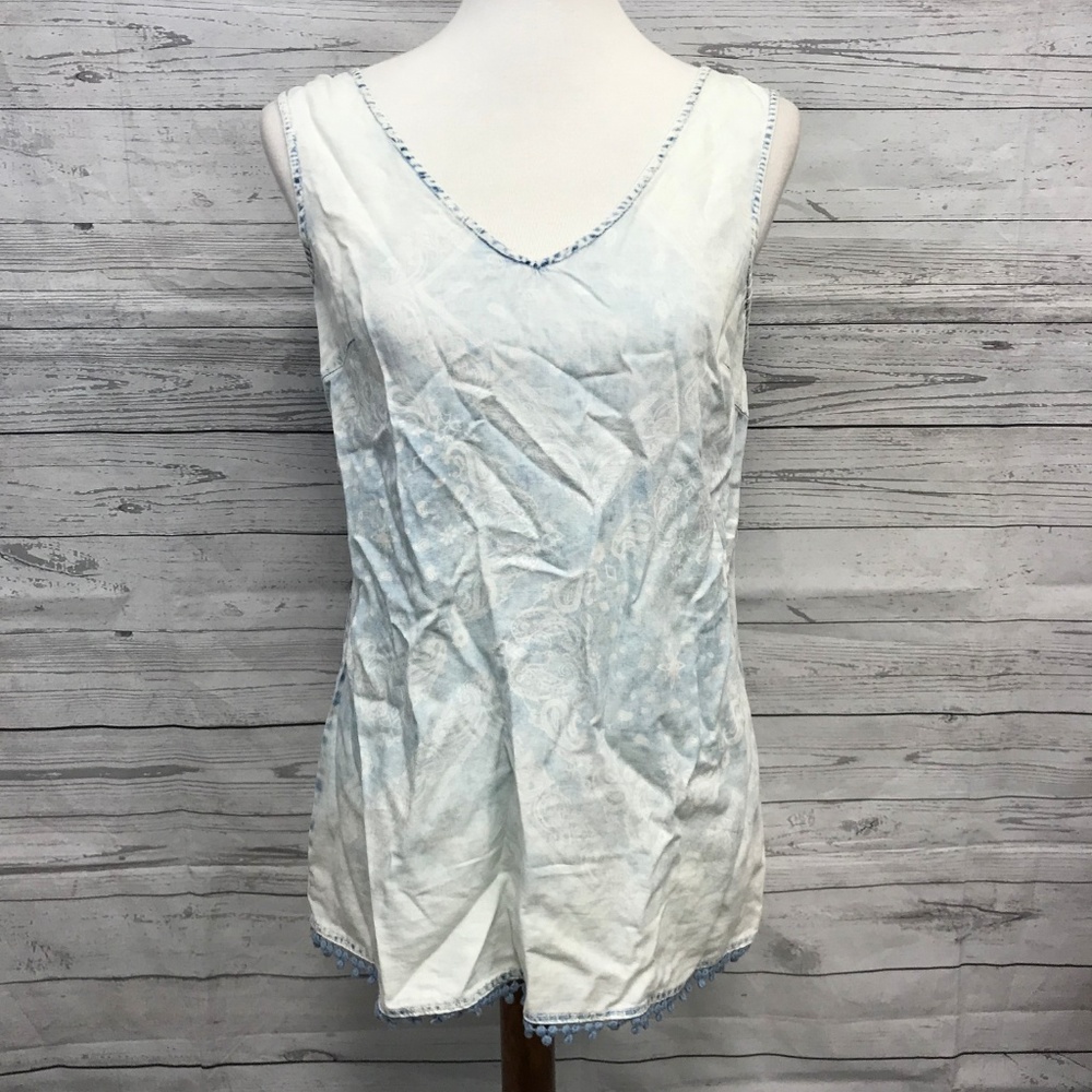 NEW Vintage America Blue Sky Wash Sleeveless Top M